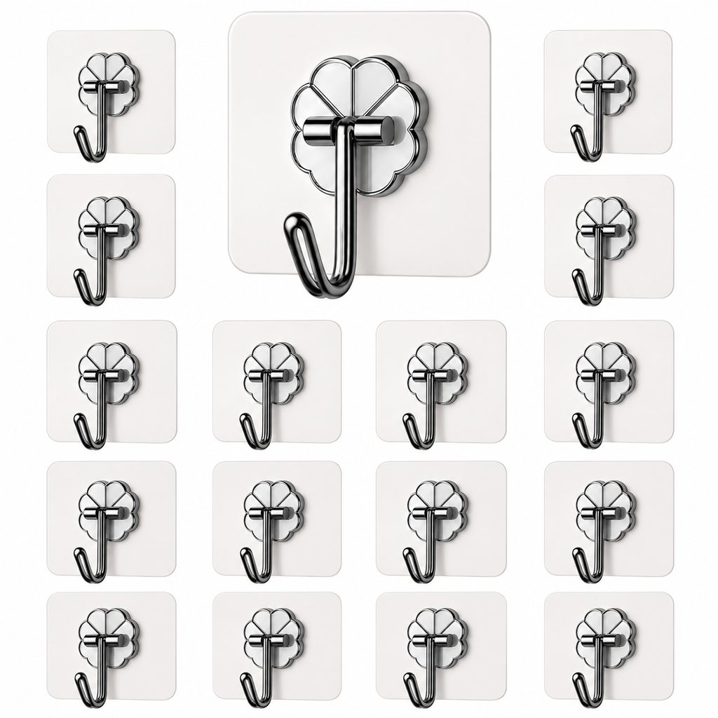 Flower Wall Hook – Strong Adhesive, No-Drill, Holds up to 5kg